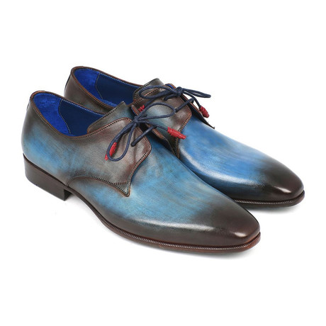 Hand-Painted Derby // Blue + Brown