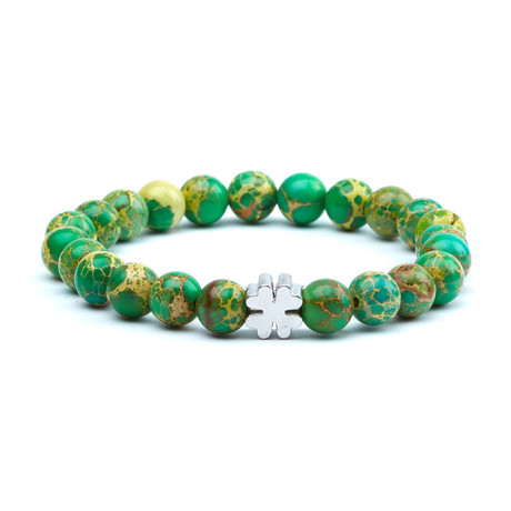Variscite Clover Bracelet // Green