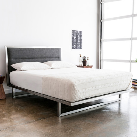 Midway Bed // King         (Stainless Steel + Varsity Charcoal)