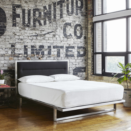 Midway Bed // Queen         (Stainless Steel + Varsity Charcoal)