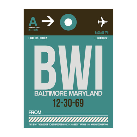 BWI Baltimore Luggage Tag