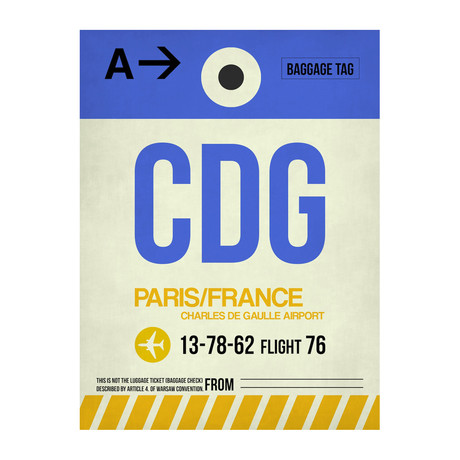 CDG Paris Luggage Tag