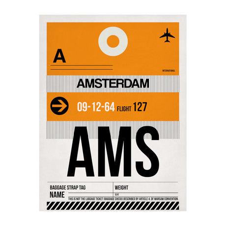 AMS Amsterdam Luggage Tag