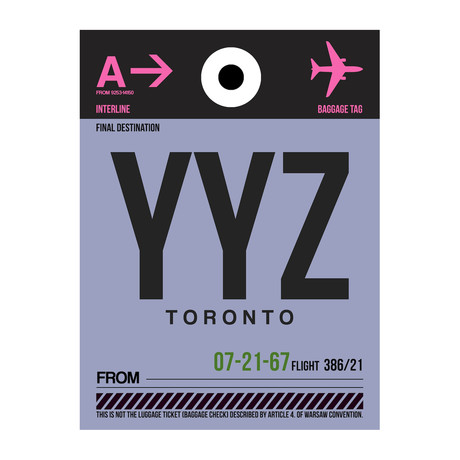 YYZ Toronto Luggage Tag