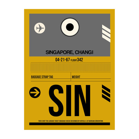SIN Singapore Luggage Tag