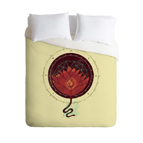 The Red Lotus Duvet Cover