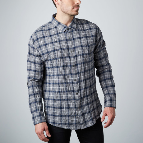 Long-Sleeve Yarn-Dyed Shirt // Grey Check