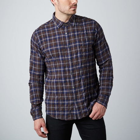 Long-Sleeve Yarn-Dyed Shirt // Brown Check