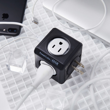 Edge Industry // PowerCube Original USB Surge Protected // Black + Silver // Limited Edition