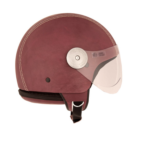 Vintage Bordeaux Leather Helmet