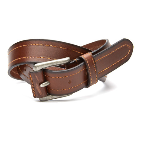 Covered Buckle Casual Belt // Brown
