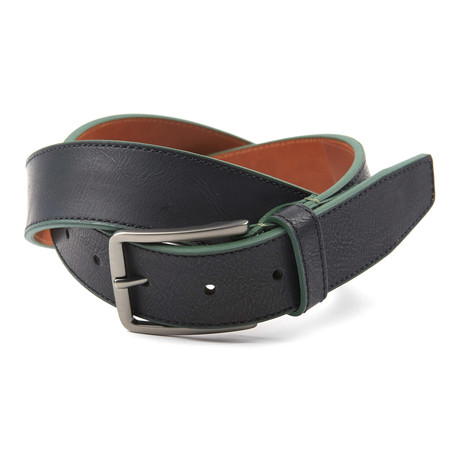 Contrast Color Tab Casual Belt // Black + Olive