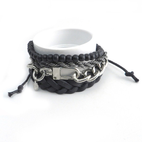 Bead + Chain Bracelets // Set of 4