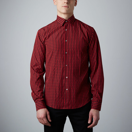 Tory Check Button-Up // Red + Black