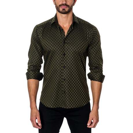 Plaid Long-Sleeve Button-Up // Olive