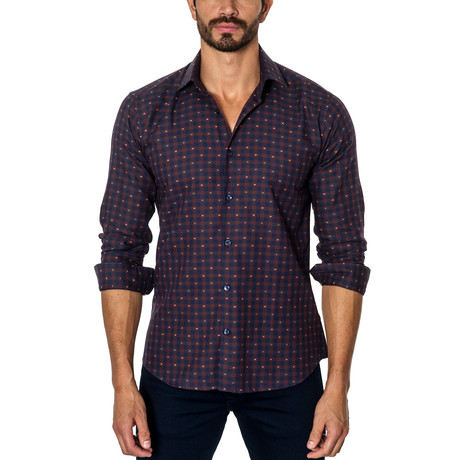 Plaid Long-Sleeve Button-Up // Navy + Wine
