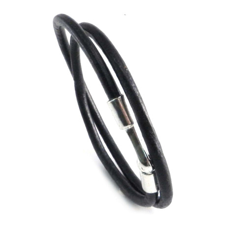 AMiGAZ // 2 Wrap Paracord Bracelet // Black + Silver
