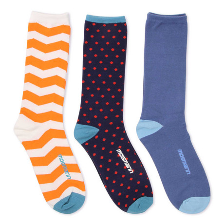 Dress Socks // Blue + Orange // Pack of 3