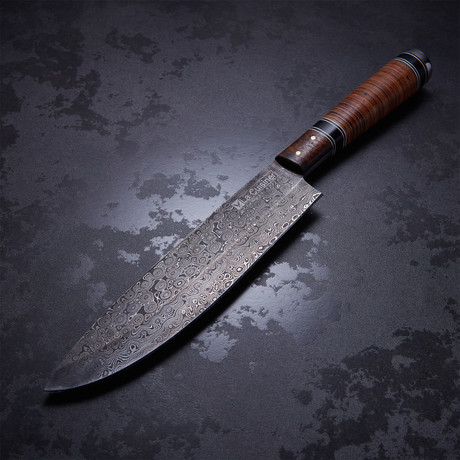 Buffalo Horn + Leather French Chef Knife