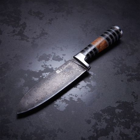 Buffalo Horn + Maple Wood Santoku Chef Knife