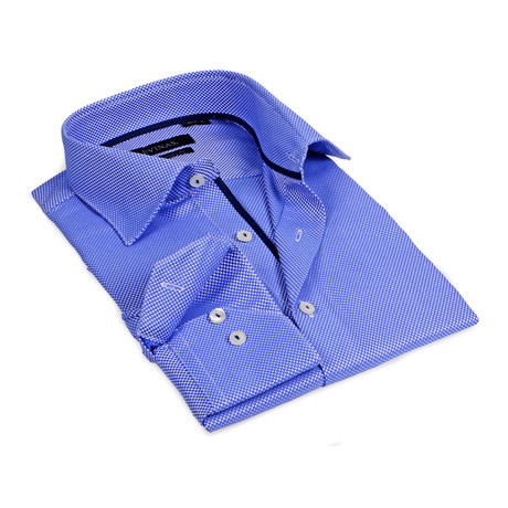 Microdot Button-Up // Blue