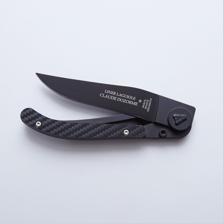 Laguiole Linerlock Pocket Knife // Black + Carbon