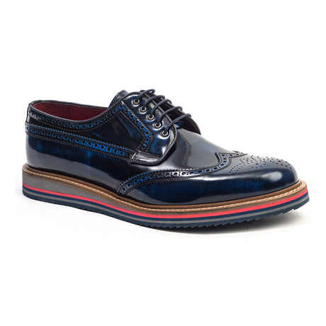 Washed Wing-Tip Derby // Navy
