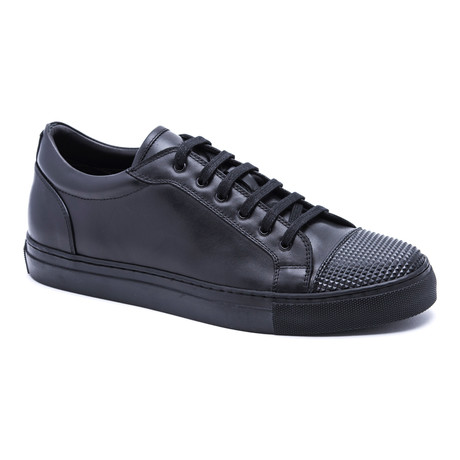 Textured Toe Cap Sneakers // Black