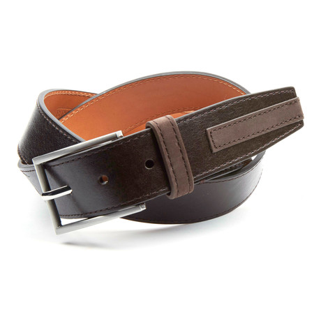 Genuine Glazed Nappa Leather Belt // Brown