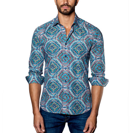 Woven Button-Up // Blue Multi