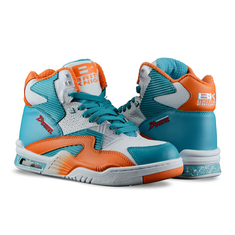 Control Hi Sneaker // White + Sour Blue + Orange