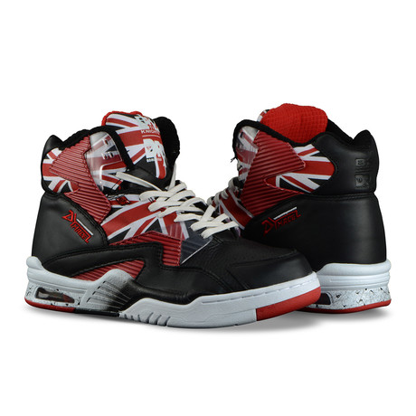 Union Doc Hi Sneaker // Black + White + Mars Red