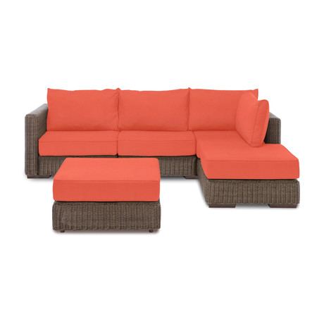 Outdoor Chaise Sectional + Ottoman