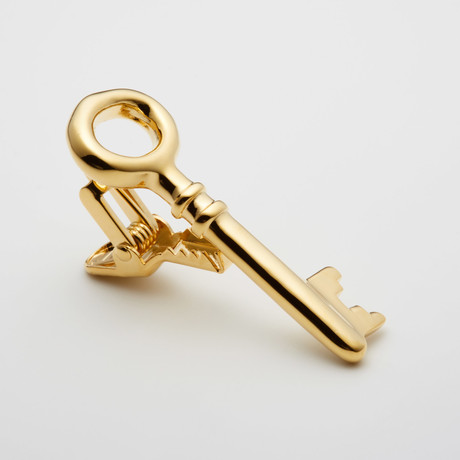 Gold Key Tie Clip