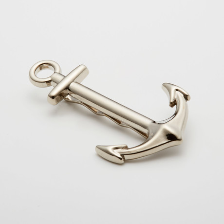Anchor Tie Clip // Silver
