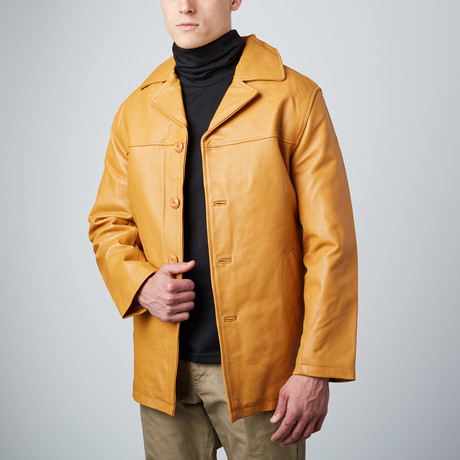 Tan Leather Carcoat