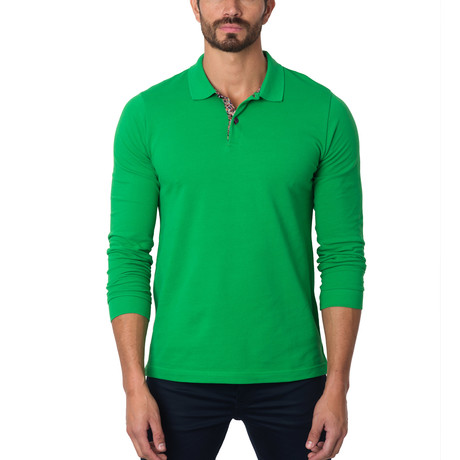Long-Sleeve Polo // Green