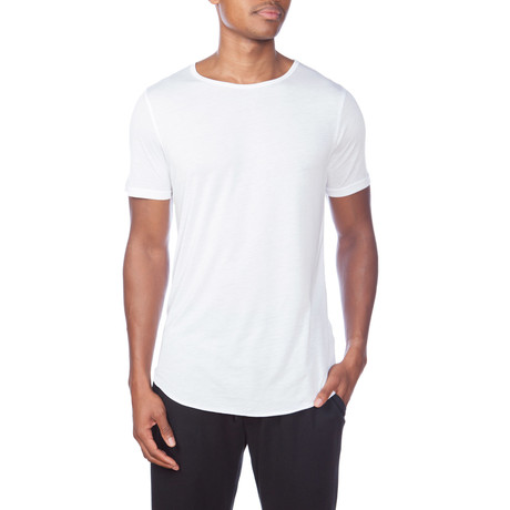Super Soft Relaxed Neck Short-Sleeve Lounge Tee // White