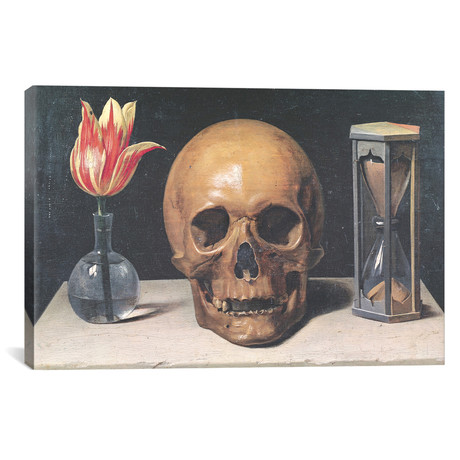 Vanitas Still Life With A Tulip, Skull And Hour-Glass // Philippe de Champaigne // c. 1660s