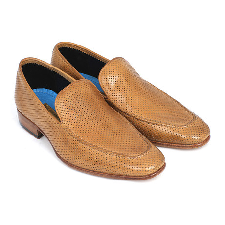 Perforated Leather Loafers // Beige