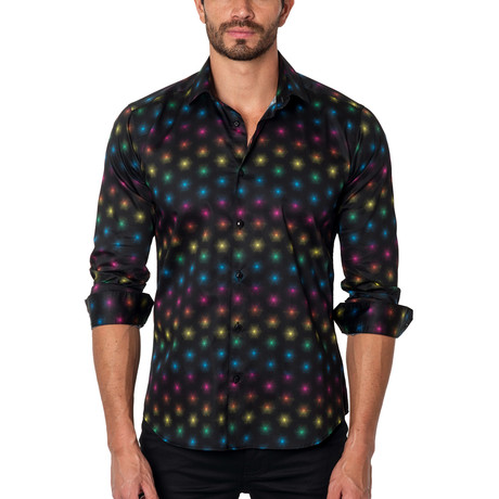 Wish Upon a Star Button-Up Shirt // Black Multi