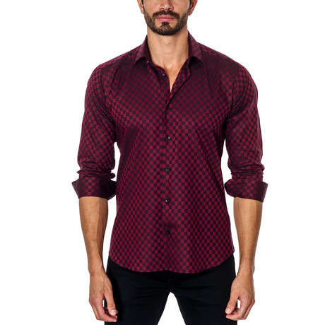 Plaid Long-Sleeve Button-Up // Maroon