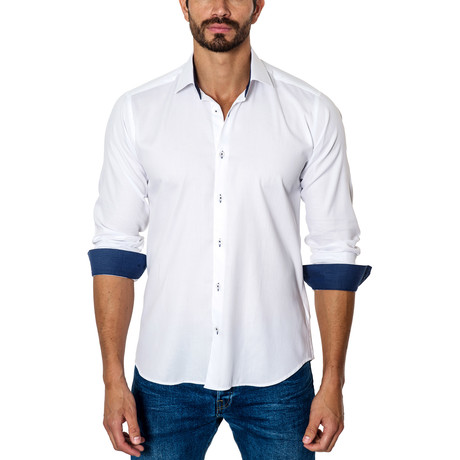 Solid Long-Sleeve Button-Up // White