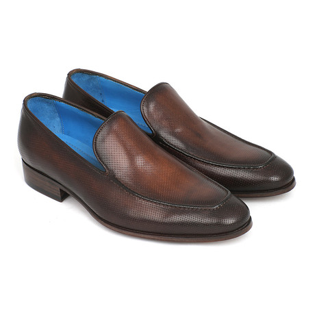 Perforated Leather Loafers // Brown