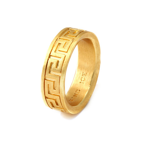 Round Greek Key Ring