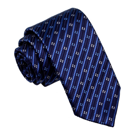 Geometric Stripes Tie // Navy + Blue