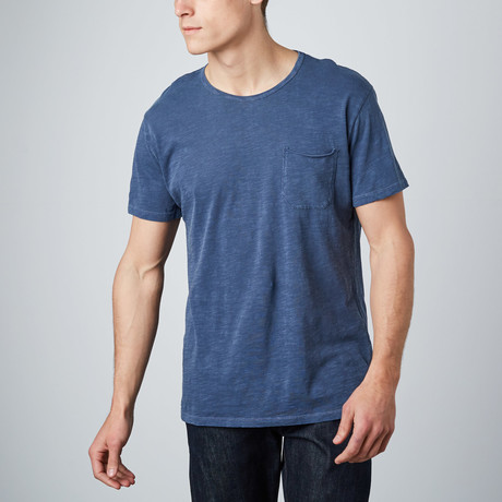 Raw Pocket Crewneck Shirt // Navy Pigment
