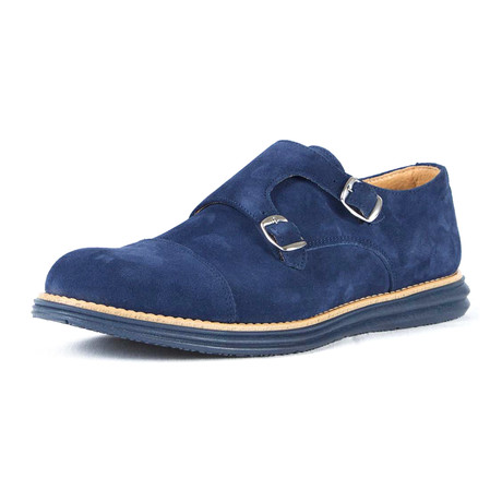 Marechiaro Suede Double Monk Sneaker // Blue