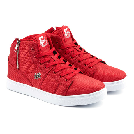 Midas Mid Sneaker // Red + White