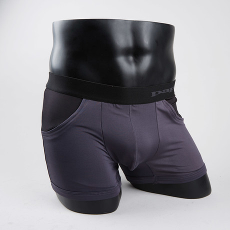 Pocketed Miami Beach Boxer Briefs // Charcoal